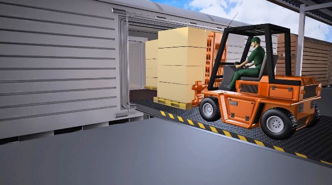 обслуживания ж/д составов или транспорта с боковой загрузкой кузова